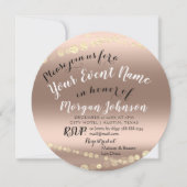 Invitation Fête des mariées Anniversaire Confetti Rose Gold (Devant)