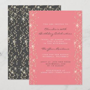 Invitation Fête des mariées Anniversaire Coral Confetti gris