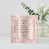 Invitation Fête des mariées Anniversaire Cristaux Roses Photo (Debout devant)