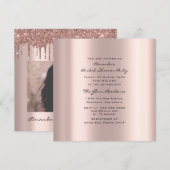 Invitation Fête des mariées Anniversaire Rose Drives Simply P (Devant / Derrière)