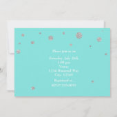 Invitation FÊTE DES MARIÉES Aqua Blue Silver Parties scintill (Dos)