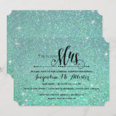 Invitation Fête des mariées Aqua Parties scintillant Avenir M (Devant / Derrière)