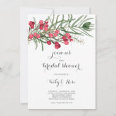 Invitation Fête des mariées Aquarelle À feuillage persistant  (Devant)