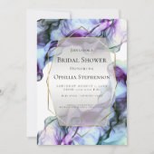 Invitation FÊTE DES MARIÉES | Aquarelle Abstraite Plum vibran (Devant)