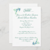 Invitation Fête des mariées, Aquarelle Aqua (Devant / Derrière)