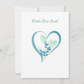 Invitation Fête des mariées, Aquarelle Aqua (Dos)