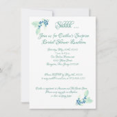 Invitation Fête des mariées, Aquarelle Aqua (Devant)