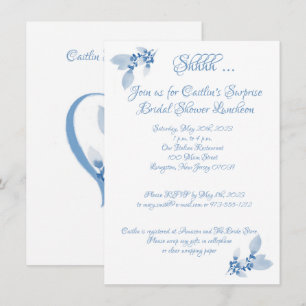 Invitation Fête des mariées, Aquarelle bleue