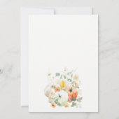 Invitation Fête des mariées aquarelle de Citrouille Fleur sau (Dos)