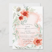 Invitation Fête des mariées | Aquarelle Flamme de Flamme d'ar (Devant)