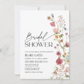 Invitation Fête des mariées aquarelle Floral (Devant)