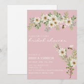 Invitation Fête des mariées Aquarelle Floral Daisy Spring Inv (Devant / Derrière)