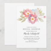 Invitation Fête des mariées Aquarelle Florale Moderne Botaniq (Devant / Derrière)