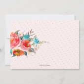 Invitation Fête des mariées, Aquarelle Orange Peonies (Dos)