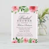 Invitation Fête des mariées Aquarelle Rose Fleurs Botanique (Debout devant)