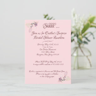 Invitation Fête des mariées, Aquarelle rose pastel