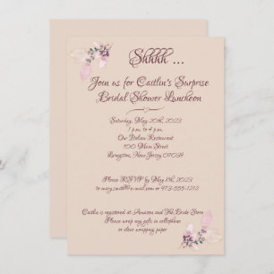 Invitation Fête des mariées, aquarelle Saumon