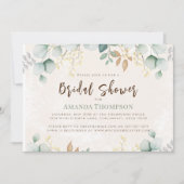 Invitation Fête des mariées Aquarelle Verdure Eucalyptus (Devant)