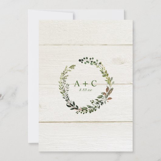 Invitation Fête des mariées Aquarelle Vignes Canopée Arbor Bo (Dos)