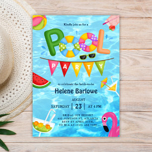 Invitation Fête des mariées aquatique d'été pour la fête de l