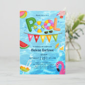 Invitation Fête des mariées aquatique d'été pour la fête de l (Debout devant)