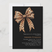 Invitation Fête des mariées arc empreinte de léopard noir (Devant)