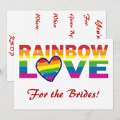 Invitation Fête des mariées arc-en-ciel/ Pour les mariées! (Devant / Derrière)