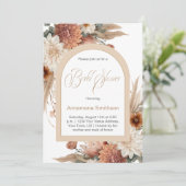 Invitation Fête des mariées Arc Fleurs Automnes vintages | (Debout devant)