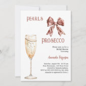 Invitation Fête des mariées arc rose de perles Prosecco (Devant)