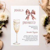 Invitation Fête des mariées arc rose de perles Prosecco