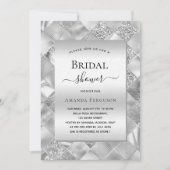 Invitation Fête des mariées argent élégant luxe (Devant)