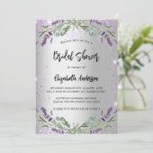 Invitation Fête des mariées argent lavande eucalyptus luxe (Debout devant)