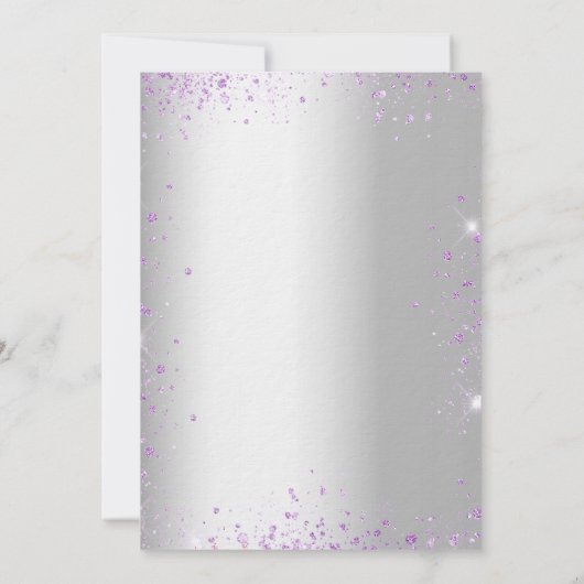 Invitation Fête des mariées argent lavande eucalyptus luxe (Dos)