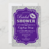 Invitation Fête des mariées - Argent violet (Devant)