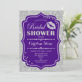 Invitation Fête des mariées - Argent violet (Debout devant)