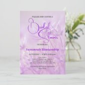 Invitation Fête des mariées Arrière - plan Pastel Purple Flor (Debout devant)