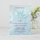 Invitation Fête des mariées Arrière - plan Turquoise Pastel (Debout devant)