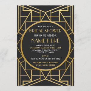Invitation Fête des mariées Art déco des années 1920 Invitati