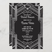 Invitation Fête des mariées Art déco des années 1920 Invitati (Devant / Derrière)