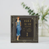 Invitation Fête des mariées Art Déco Flapper Roaring 20's (Debout devant)