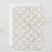 Invitation Fête des mariées Art Déco White Gold Great Gatsby (Dos)