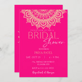 Invitation Fête des mariées asiatique Mandala indienne Mehndi (Devant / Derrière)