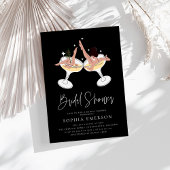 Invitation Fête des mariées au champagne moderne chic