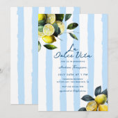 Invitation Fête des mariées au citron italien (Devant / Derrière)