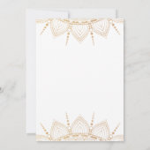 Invitation Fête des mariées au henné indien rose or (Dos)