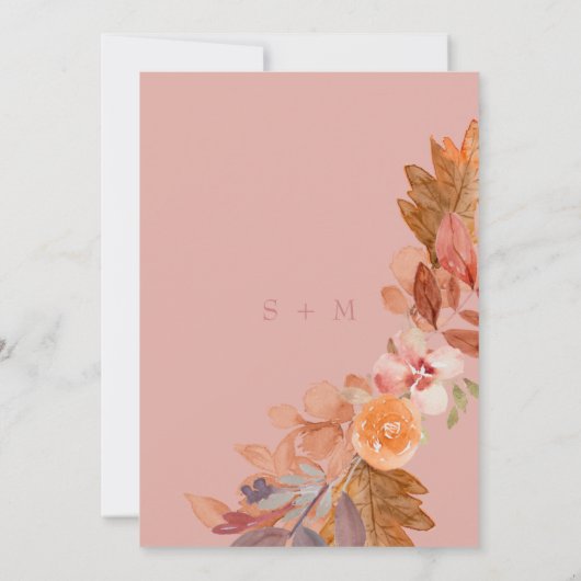Invitation Fête des mariées automnale rustique (Dos)