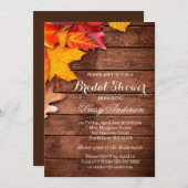 Invitation Fête des mariées automnale Rustique Pays Bois Érab (Devant / Derrière)