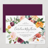 Invitation Fête des mariées automne élégante (Devant / Derrière)