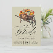 Invitation FÊTE DES MARIÉES | Automne Roue Automne Baril Flor (Debout devant)