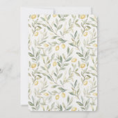 Invitation Fête des mariées aux citrons jaunes frais (Dos)